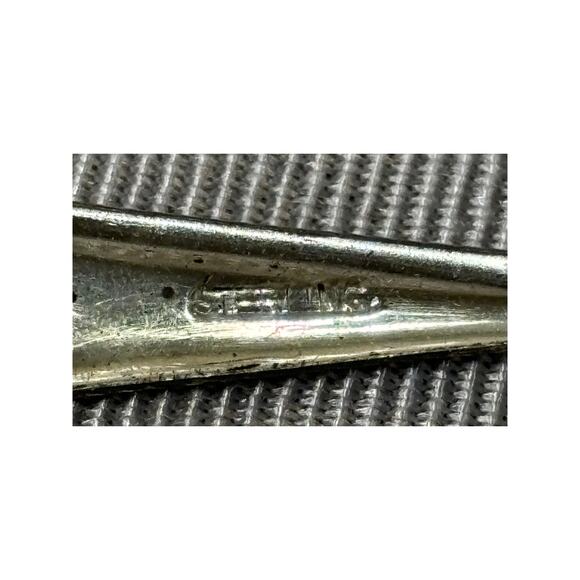 Vintage Sterling Silver Blue Enamel Seed Pearl Art Deco Bar Pins #56636 - Picture 6 of 11